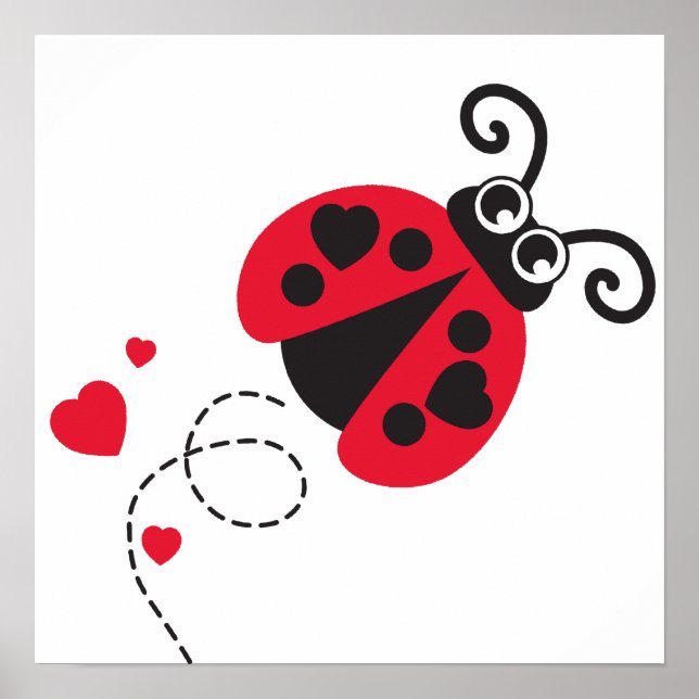 Cute red ladybug children plantskola poster (Framsidan)
