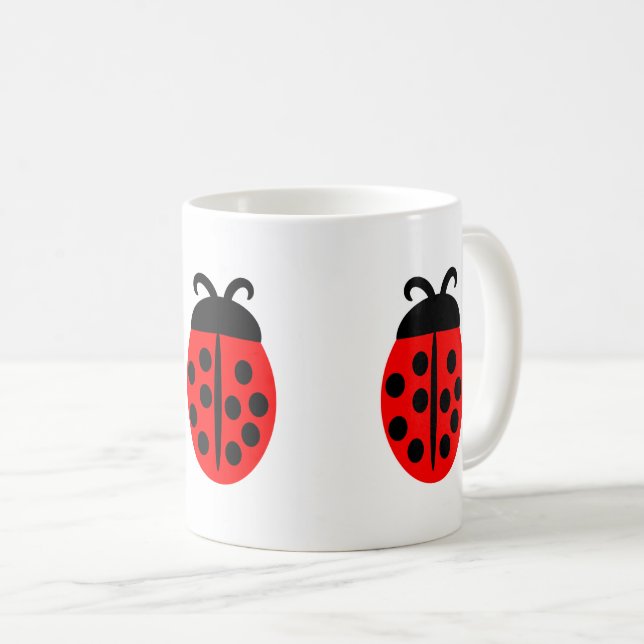 Cute Red Ladybug Kaffemugg (Framsida höger)