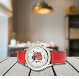 Cute Red Ladybug Kids Armbandsur