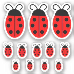 Cute Red Ladybug Klistermärken