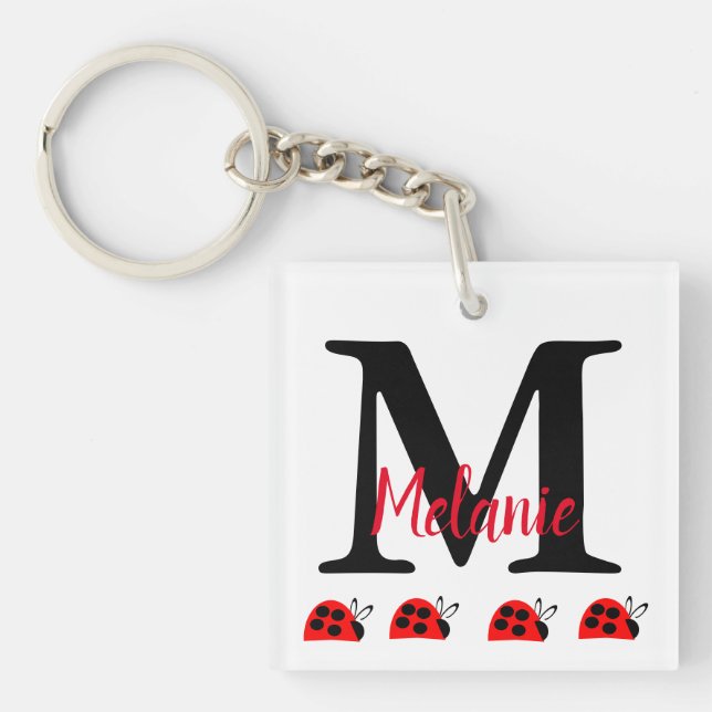 Cute Red Ladybug Monogram  (Framsidan)
