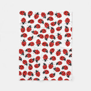 Cute Red Ladybug Mönster Fleecefilt