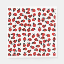 Cute Red Ladybug Mönster Pappersservett