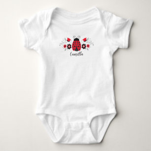Cute Red Ladybug Newborn Flicka T Shirt