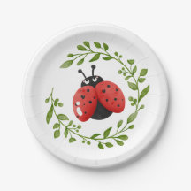 Cute Red Ladybug Papper Plate