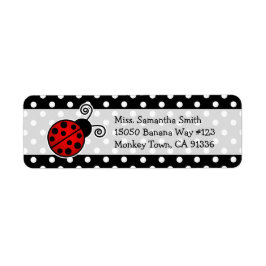 Cute Red Ladybug Polka Dot Returetiketters Returadress Etikett