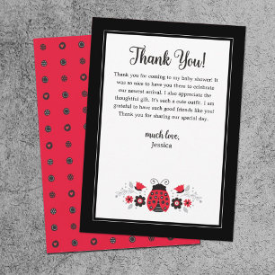 Cute Red Ladybug Polka punkt Tack Kort
