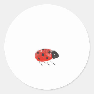Cute Red Ladybug Runt Klistermärke