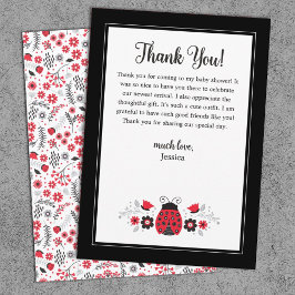 Cute Red Ladybug Tack Kort