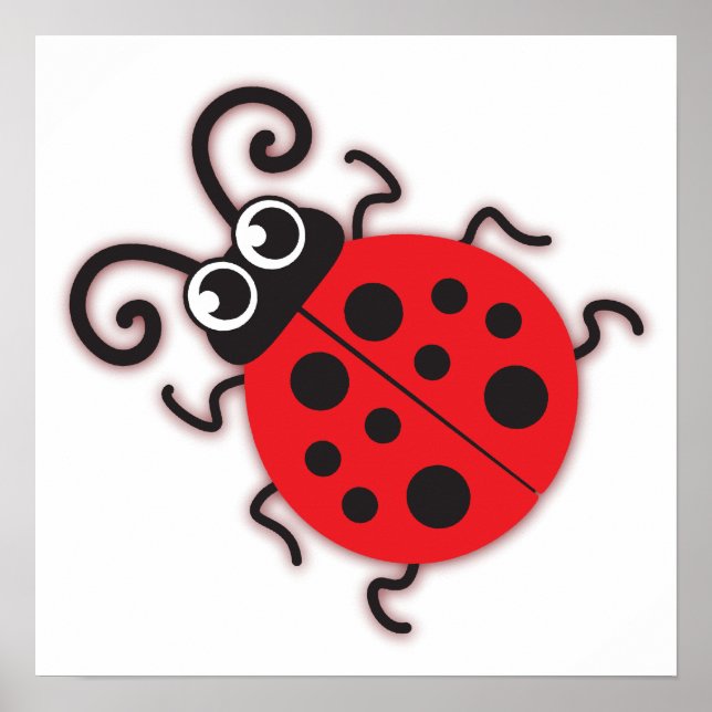 Cute red ladybug-ungar poster (Framsidan)