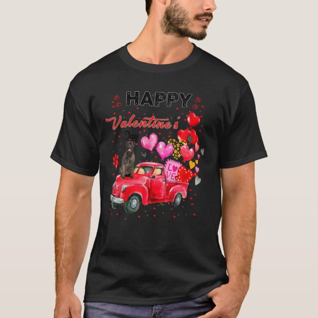 Cute Red Lastbil Bull Mastiff Valentines day Costu T Shirt (Framsida)
