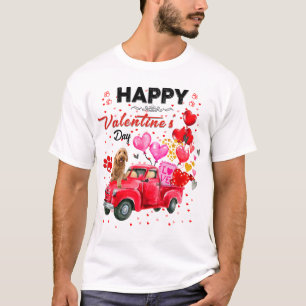 Cute Red Lastbil Goldendoodle Valentine Day Costum T Shirt
