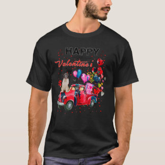 Cute Red Lastbil Saint Bernard Valentines day Cost T Shirt