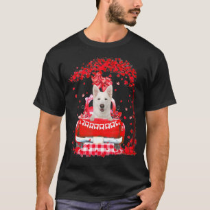 Cute Red Lastbil White German Shepherd Valentines T Shirt
