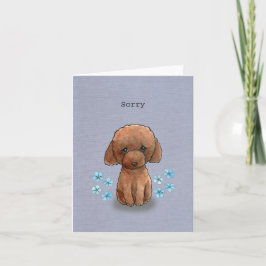 Cute Red Leksak Pudel Doodle Apologies Jag beklaga Kort