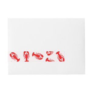Cute Red Lobster Animal Mönster Etikettband