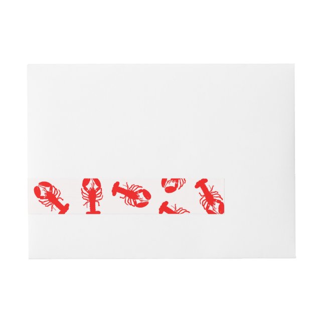 Cute Red Lobster Animal Mönster Etikettband (Framsidan)