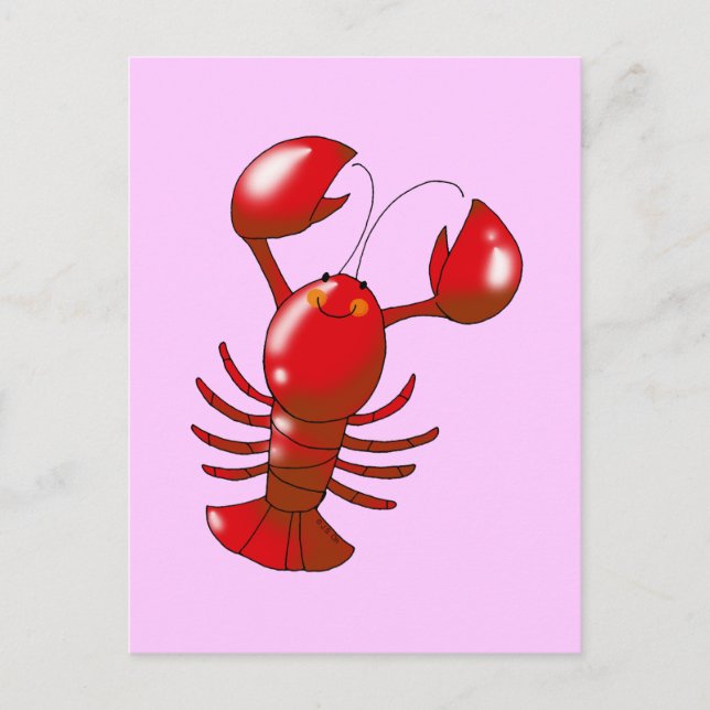 Cute Red lobster Vykort (Framsida)