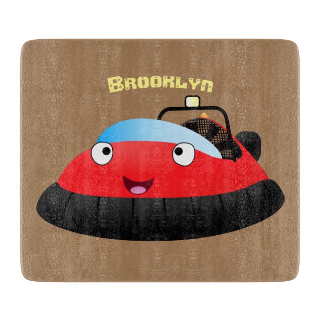 Cute Red lycklig hovercraft tecknad (Framsidan)