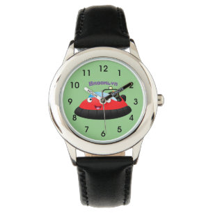Cute Red lycklig hovercraft tecknad Armbandsur