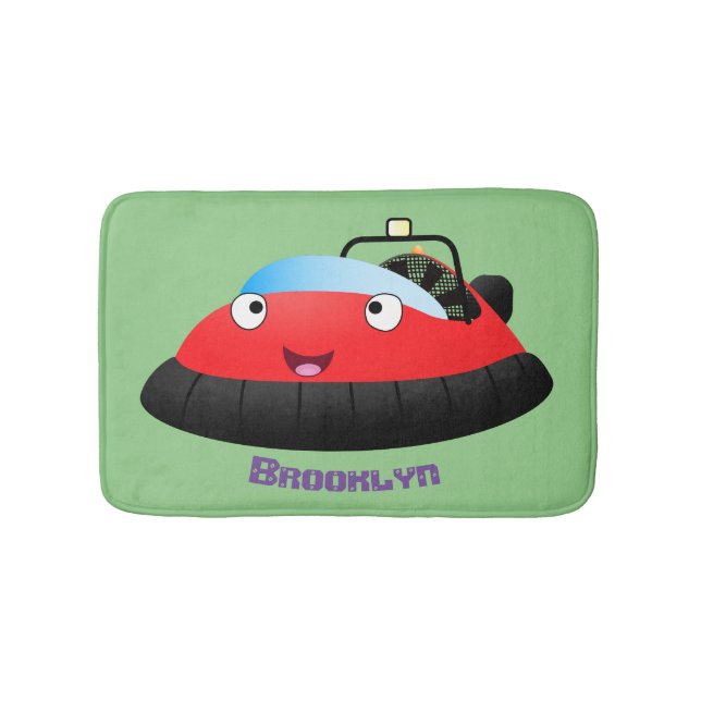 Cute Red lycklig hovercraft tecknad Badrumsmatta (Framsidan)