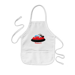 Cute Red lycklig hovercraft tecknad Barnförkläde