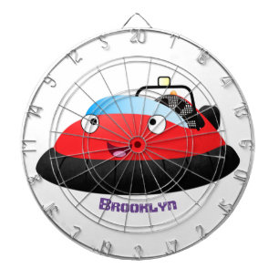 Cute Red lycklig hovercraft tecknad Darttavla