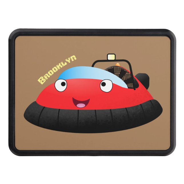 Cute Red lycklig hovercraft tecknad Dragkroksskydd (Framsidan)