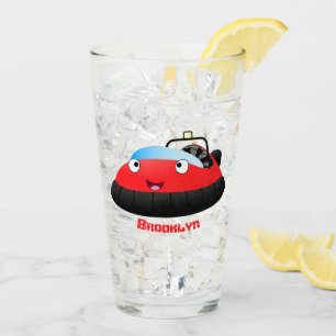 Cute Red lycklig hovercraft tecknad Glaskopp
