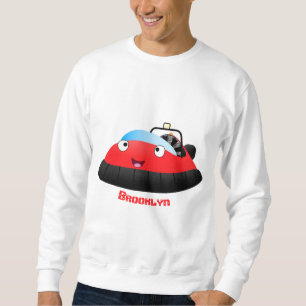 Cute Red lycklig hovercraft tecknad Lång Ärmad Tröja