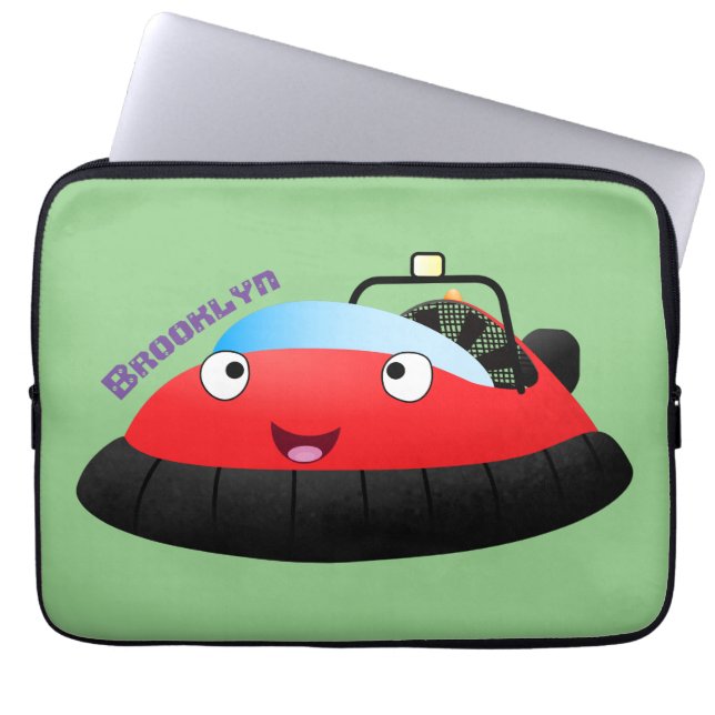 Cute Red lycklig hovercraft tecknad Laptop Fodral (Framsidan)