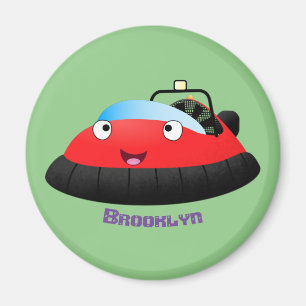 Cute Red lycklig hovercraft tecknad Magnet