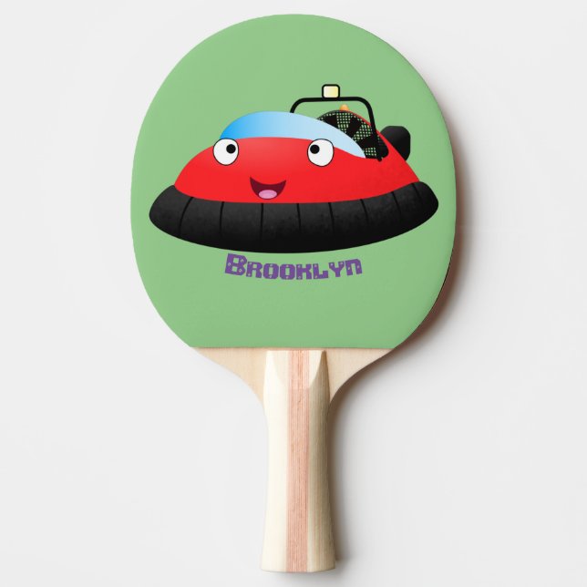 Cute Red lycklig hovercraft tecknad Pingisracket (Framsidan)