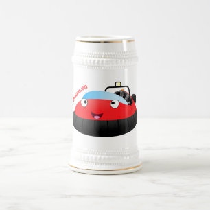 Cute Red lycklig hovercraft tecknad Sejdel