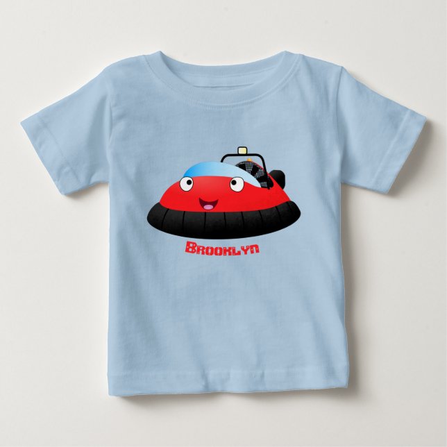 Cute Red lycklig hovercraft tecknad T Shirt (Framsida)