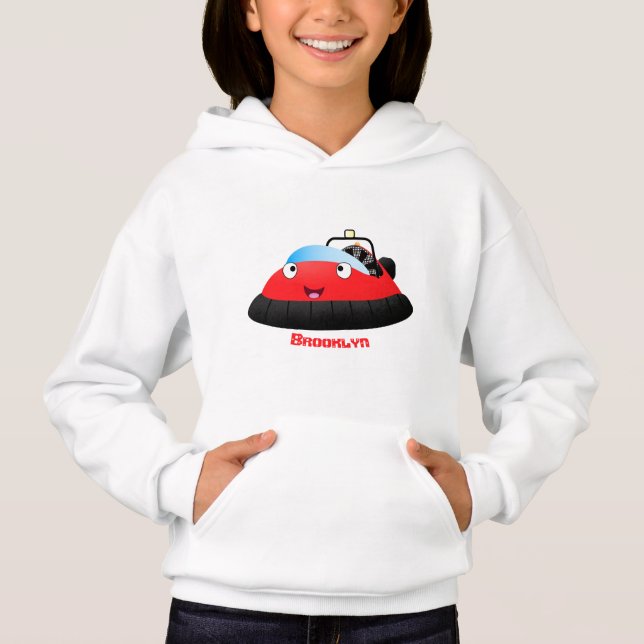 Cute Red lycklig hovercraft tecknad T Shirt (Framsida)