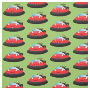 Cute Red lycklig hovercraft tecknad Tyg