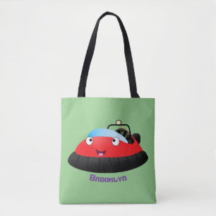 Cute Red lycklig hovercraft tecknad Tygkasse