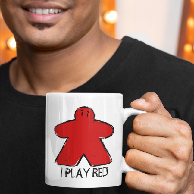 Cute Red Meeple Teckning Board Game Kopp Mugg (Skapare uppladdad)