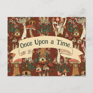 Cute Red Mushroom Fairytale Flytta Announcement Vykort