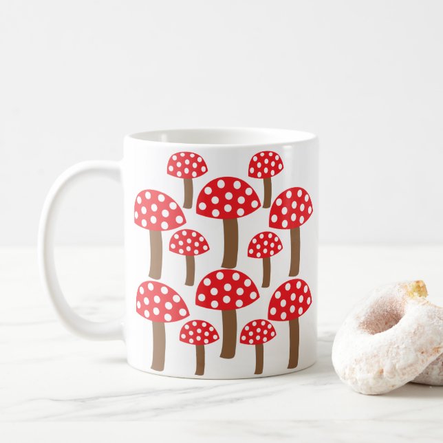 Cute Red Mushroom Kaffemugg (Med munk)