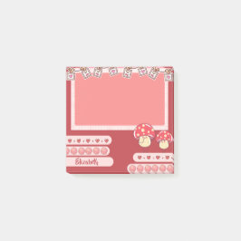 Cute Red Mushroom Personlig Anpassningsbar Post-it Block