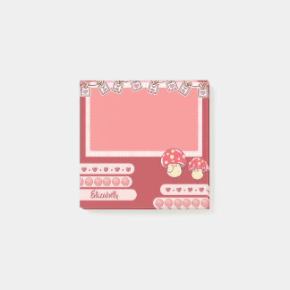 Cute Red Mushroom Personlig Anpassningsbar Post-it Block