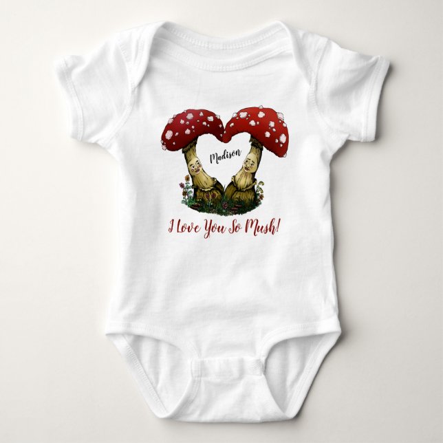 Cute Red Mushroom Pun I Kärlek You Valentine Day T Shirt (Framsida)