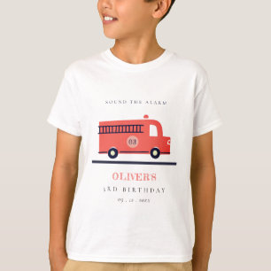 Cute Red Navy Fire Engine, alla åldrar, Lastbil T Shirt