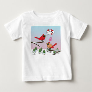 Cute Red Northern Cardinals Kärlek Winter Ligge T Shirt