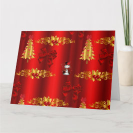 Cute Red och Guld jul Kort