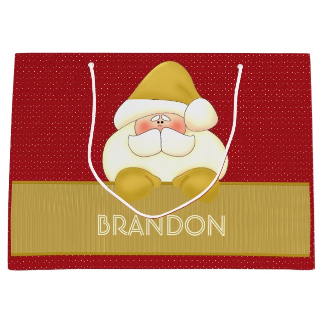 Cute Red och Guld Polka dots och Santa Santa (Framsidan)