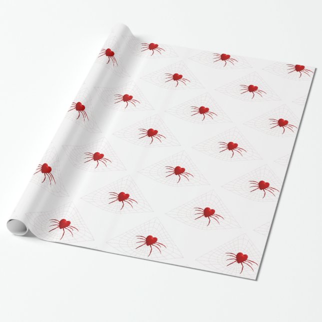 Cute Red Orb-Weaver Spider Presentpapper (Utrullad)