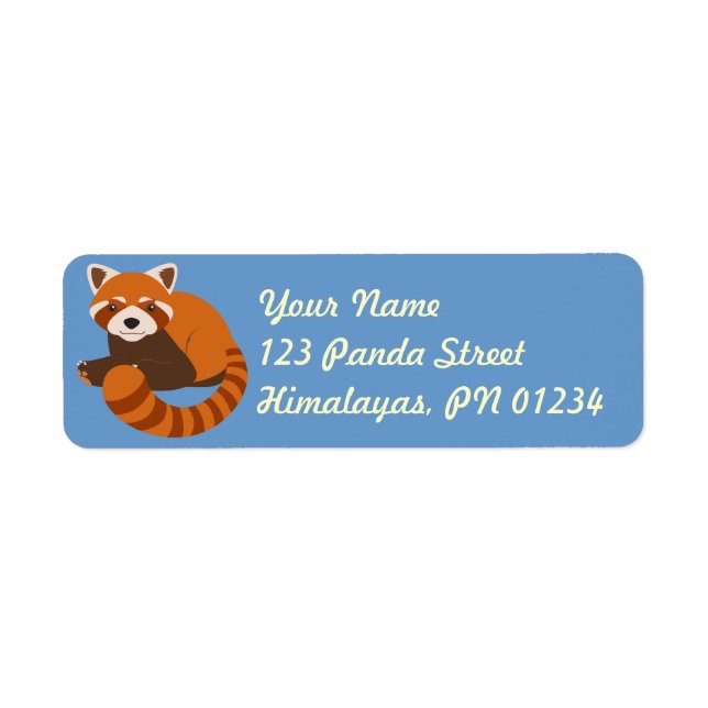 Cute Red Panda Adddress-etiketter Returadress Etikett (Framsidan)